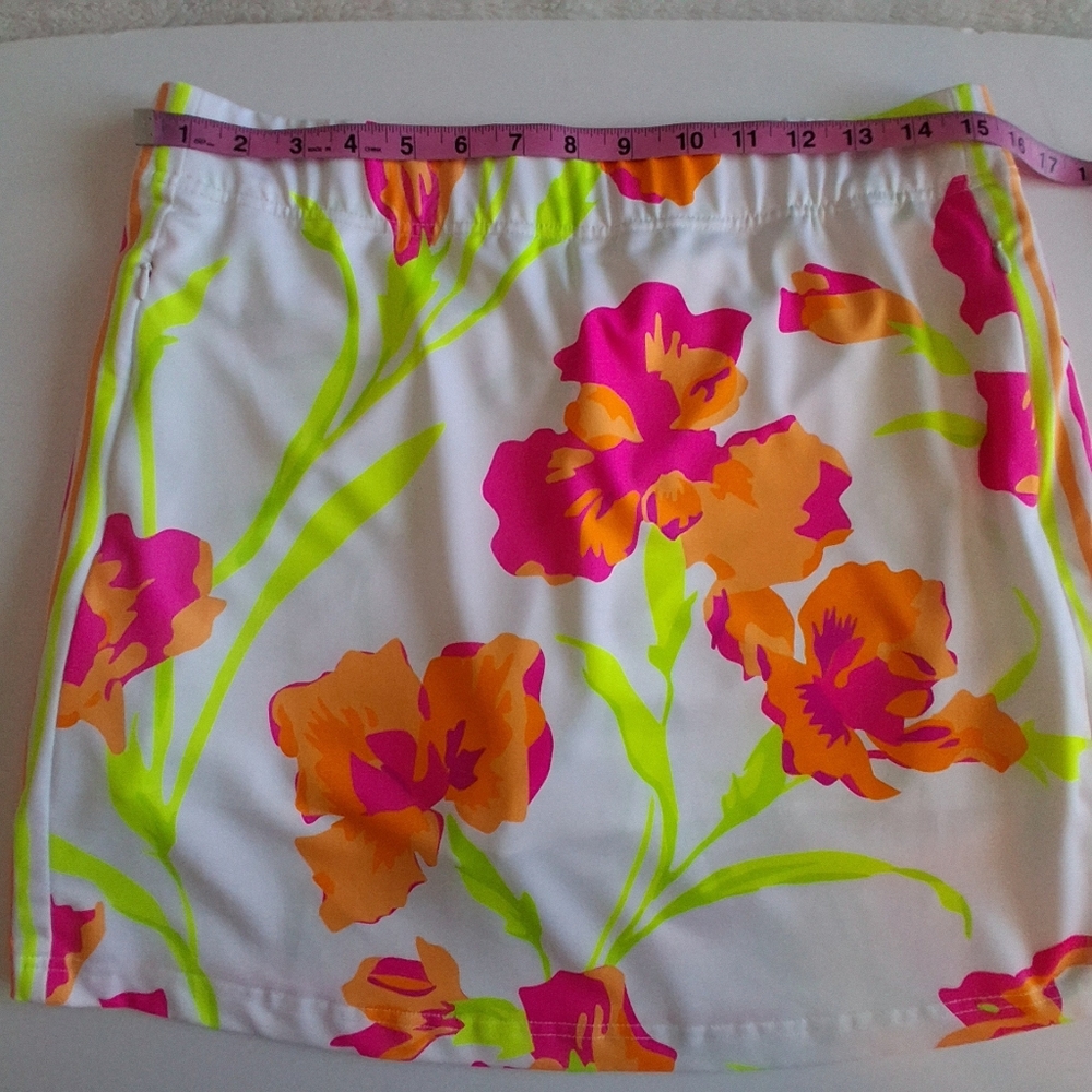 Gretchen Scott Active Multicolor Floral Stretch Pull-on Skort Women's Med Resort - Picture 8 of 11